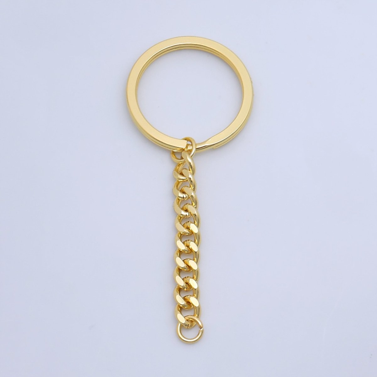 24K Gold Filled 3-Inch Curb Chain Drop Keychain Findings | Z1073