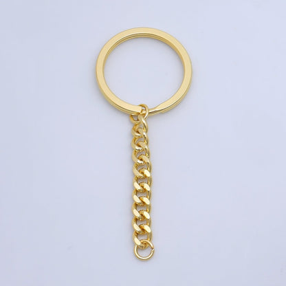 24K Gold Filled 3-Inch Curb Chain Drop Keychain Findings | Z1073