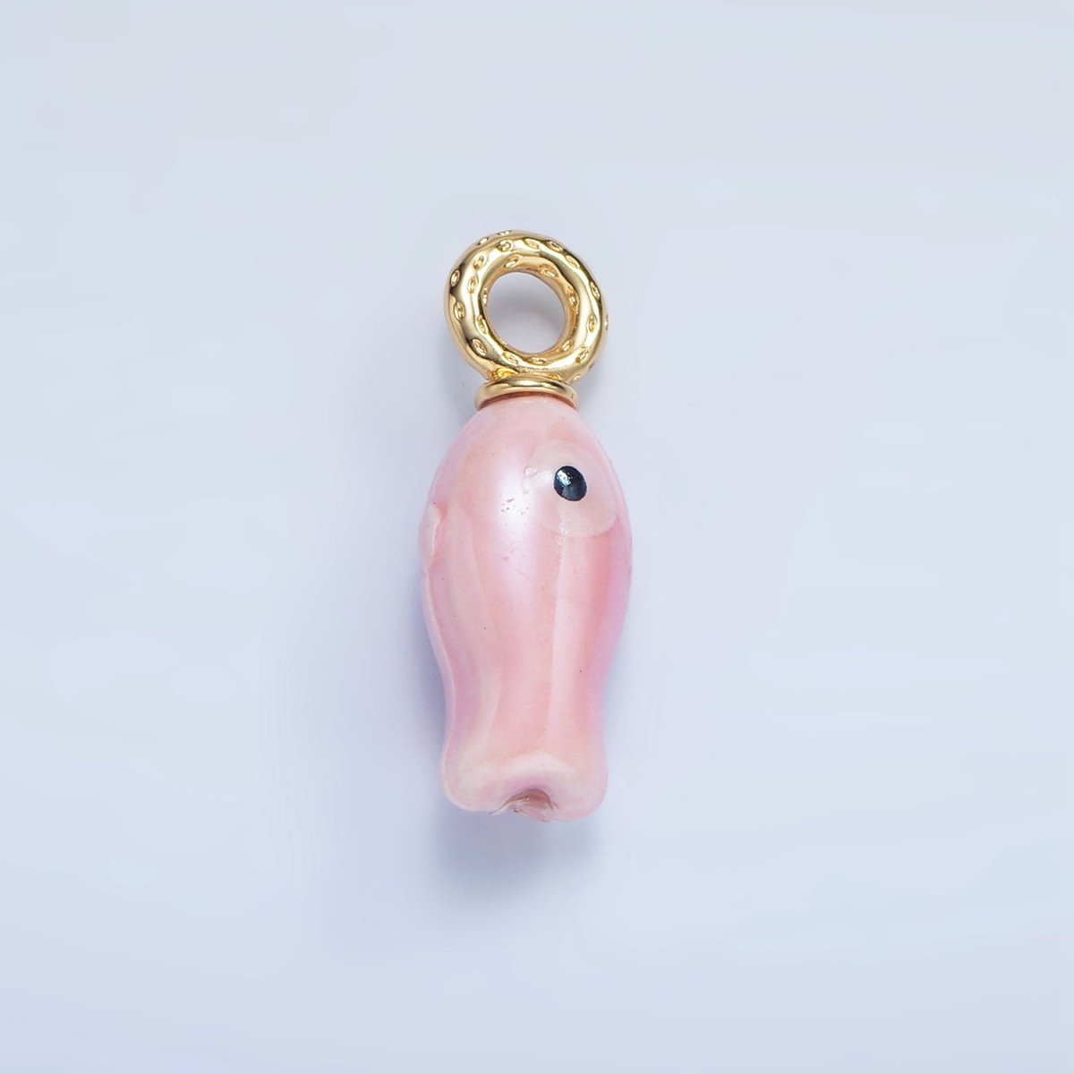 24K Gold Filled 30mm Enamel Fish Sea Animal Ceramic Drop Charm | X794 - X801