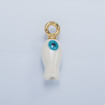 24K Gold Filled 30mm Enamel Fish Sea Animal Ceramic Drop Charm | X794 - X801