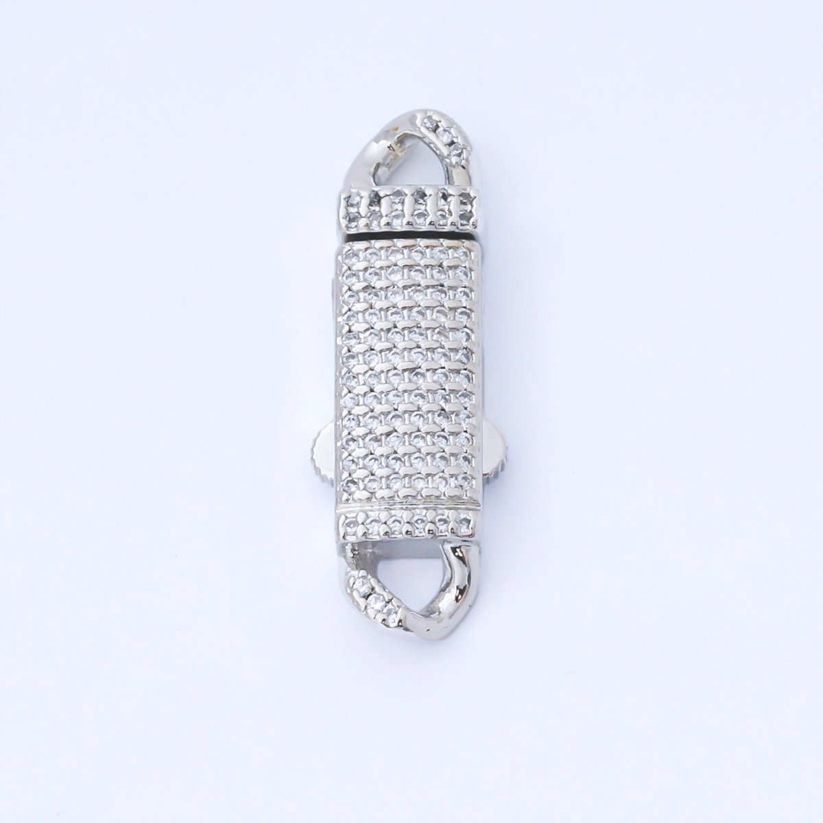 24K Gold Filled 31mm Micro Paved CZ Push Padlock Closure Finding in Gold &amp; Silver | Z1330