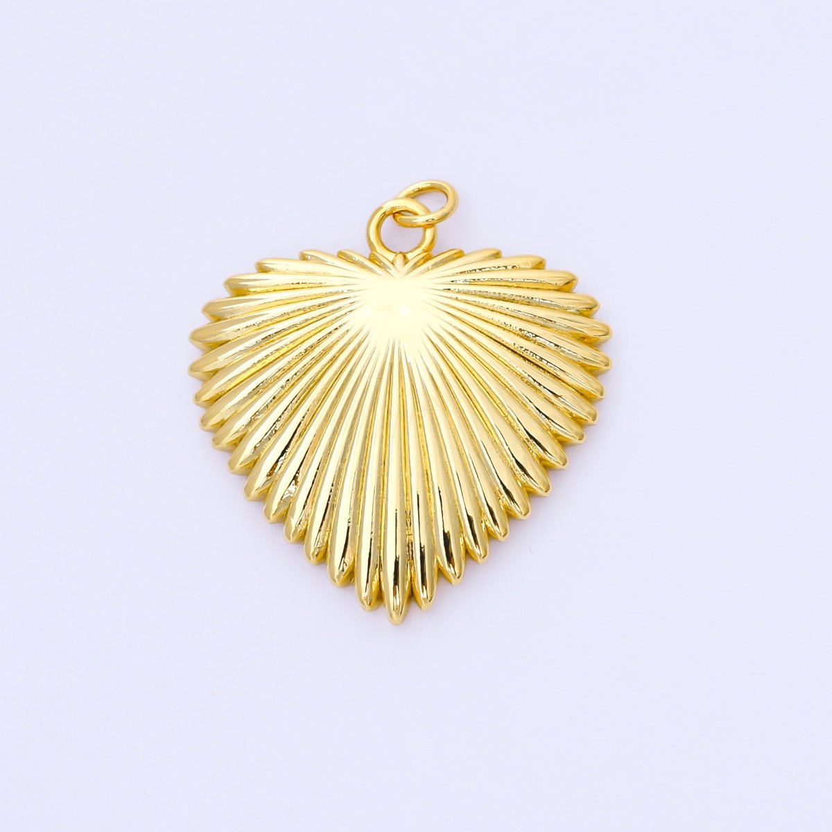 24K Gold Filled 31mm Sunburst Love Heart Chunky Charm | AF1511