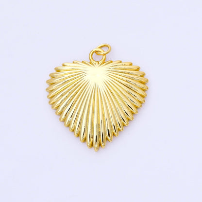 24K Gold Filled 31mm Sunburst Love Heart Chunky Charm | AF1511