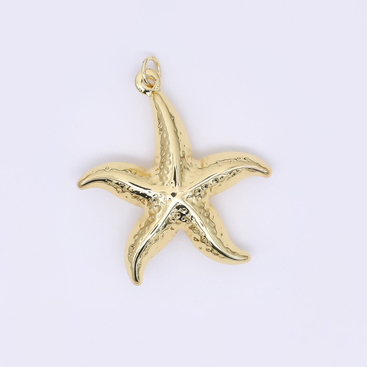 24K Gold Filled 30mm Hammered Sea Starfish Animal 3D Multidimensional Charm | AJ397