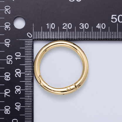 24K Gold Filled 32.8mm Minimalist Circle Round Push Gate Findings | Findings-00413