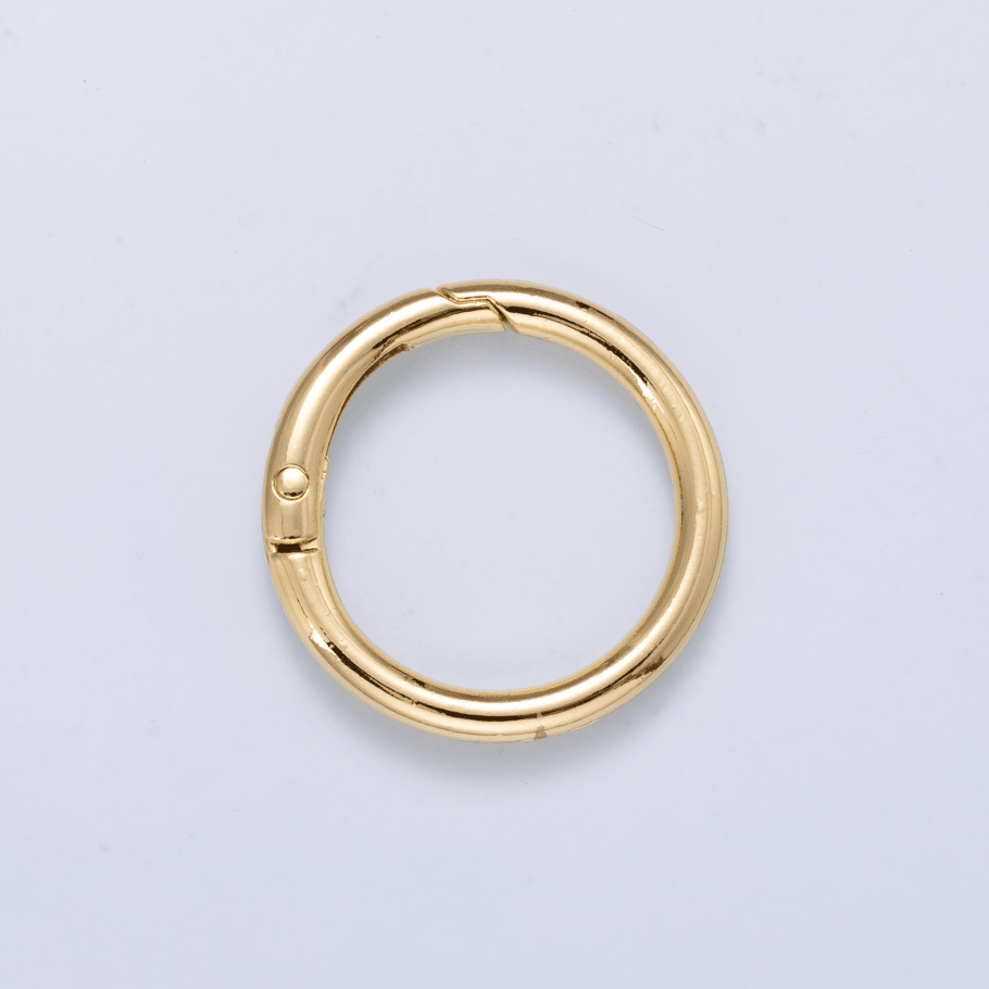 24K Gold Filled 32.8mm Minimalist Circle Round Push Gate Findings | Findings-00413