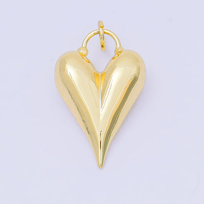 24K Gold Filled 32mm Minimalist Chubby Heart Shaped Charm in Gold &amp; Silver | AC-1583