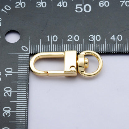 24K Gold Filled 33mm Minimalist Push Gate Swivel Closure Finding | Z1109