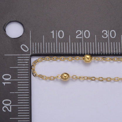 24K Gold Filled 3.4mm Satellite Cable Chain 18 Inch Layering Necklace w. Extender | WA-729  Clearance Pricing