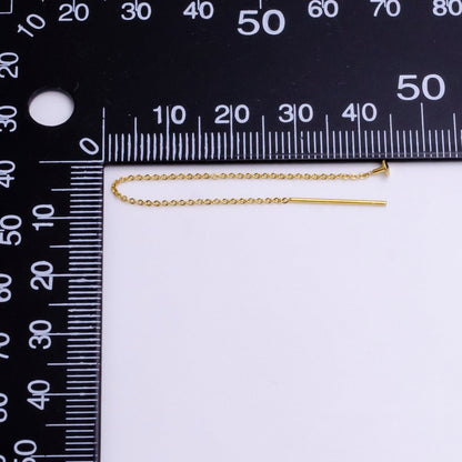 24K Gold Filled 3.5 Inches Cable Rolo Link Chain Long Threader Earring Making Supply | AE821
