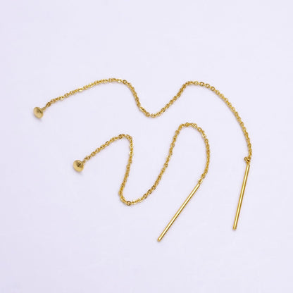24K Gold Filled 3.5 Inches Cable Rolo Link Chain Long Threader Earring Making Supply | AE821