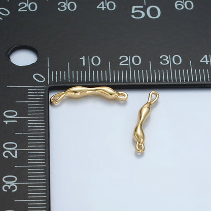 24K Gold Filled 3.5mm Curved Molten Drip Connector | G828