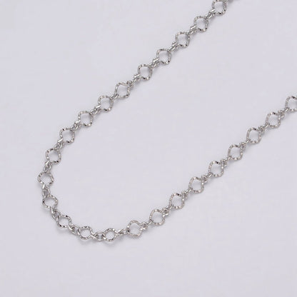 24K Gold Filled 3.5mm Hammered Designed Link Unfinished Chain by Yard in Gold &amp; Silver | ROLL-1063, ROLL-1091