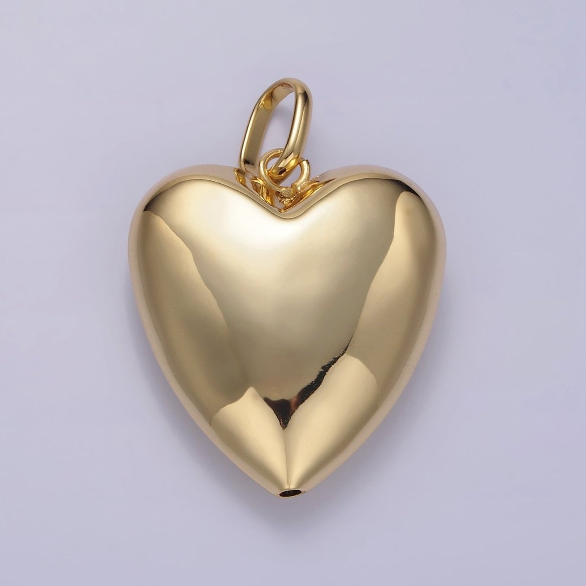 24K Gold Filled 35mm Minimalist Chubby Heart Pendant in Gold &amp; Silver | AA1326