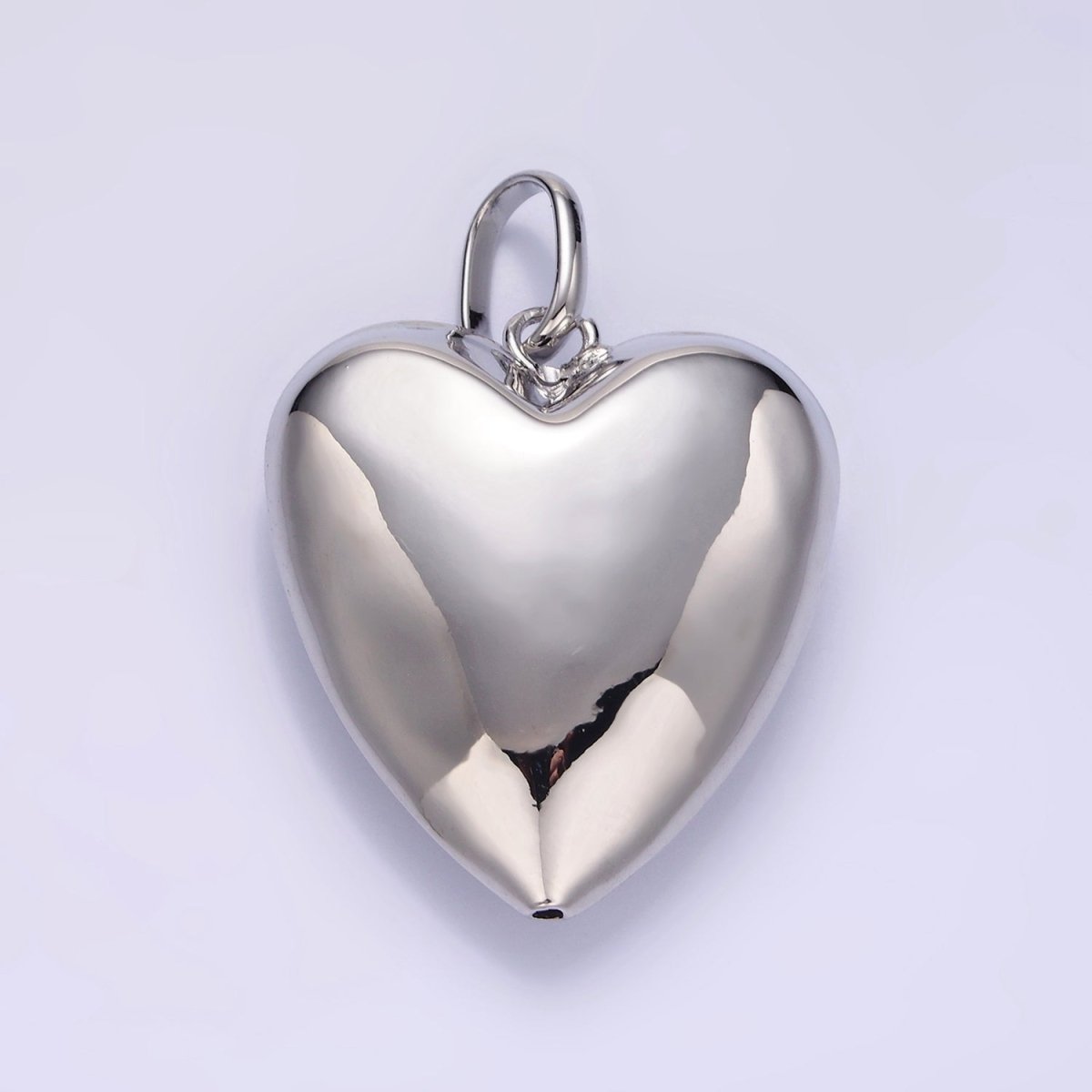 24K Gold Filled 35mm Minimalist Chubby Heart Pendant in Gold &amp; Silver | AA1326
