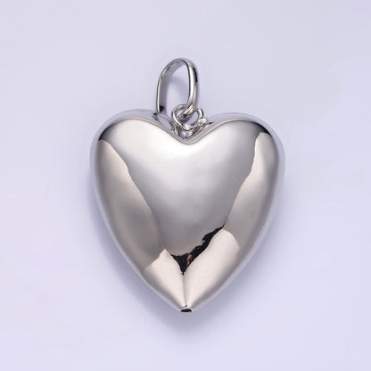 24K Gold Filled 35mm Minimalist Chubby Heart Pendant in Gold &amp; Silver | AA1326