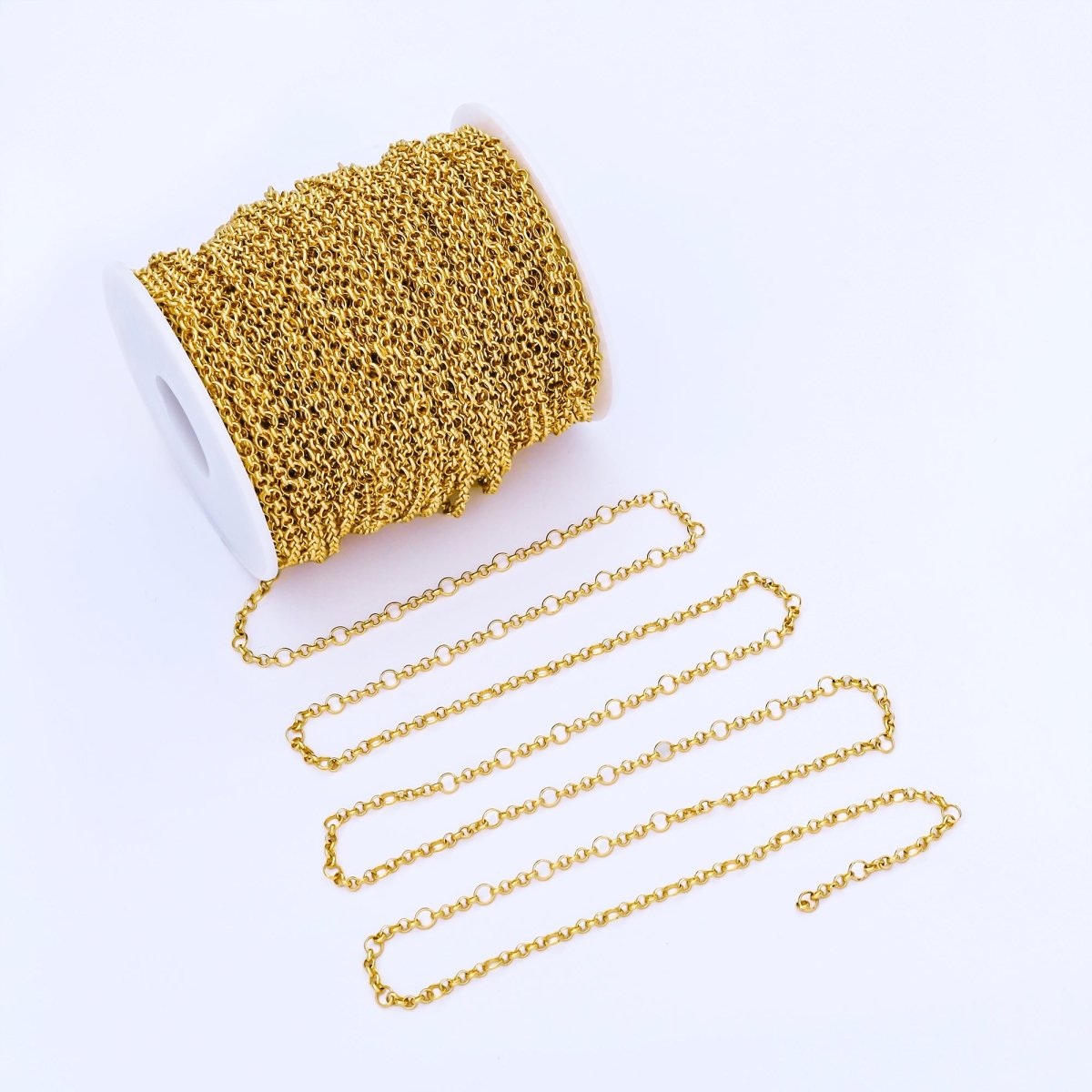 24K Gold Filled 3.6mm Big Round Figaro Unfinished Chain by Yard | Roll-1741