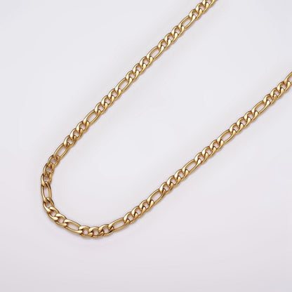 24k Gold Filled 3.8mm Width Figaro Chain Unfinished Chain by Yard Chain Bulk Wholesale | ROLL-1492 Clearance Pricing
