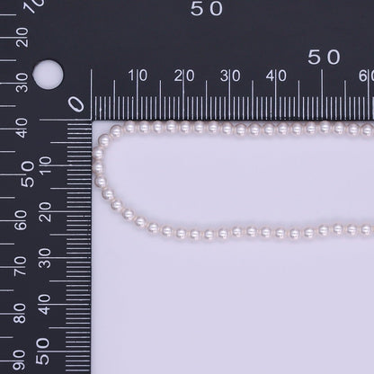 24K Gold Filled 3m Off-White Shell Pearl Bead Gemstone 17 Inch Necklace | WA-3049