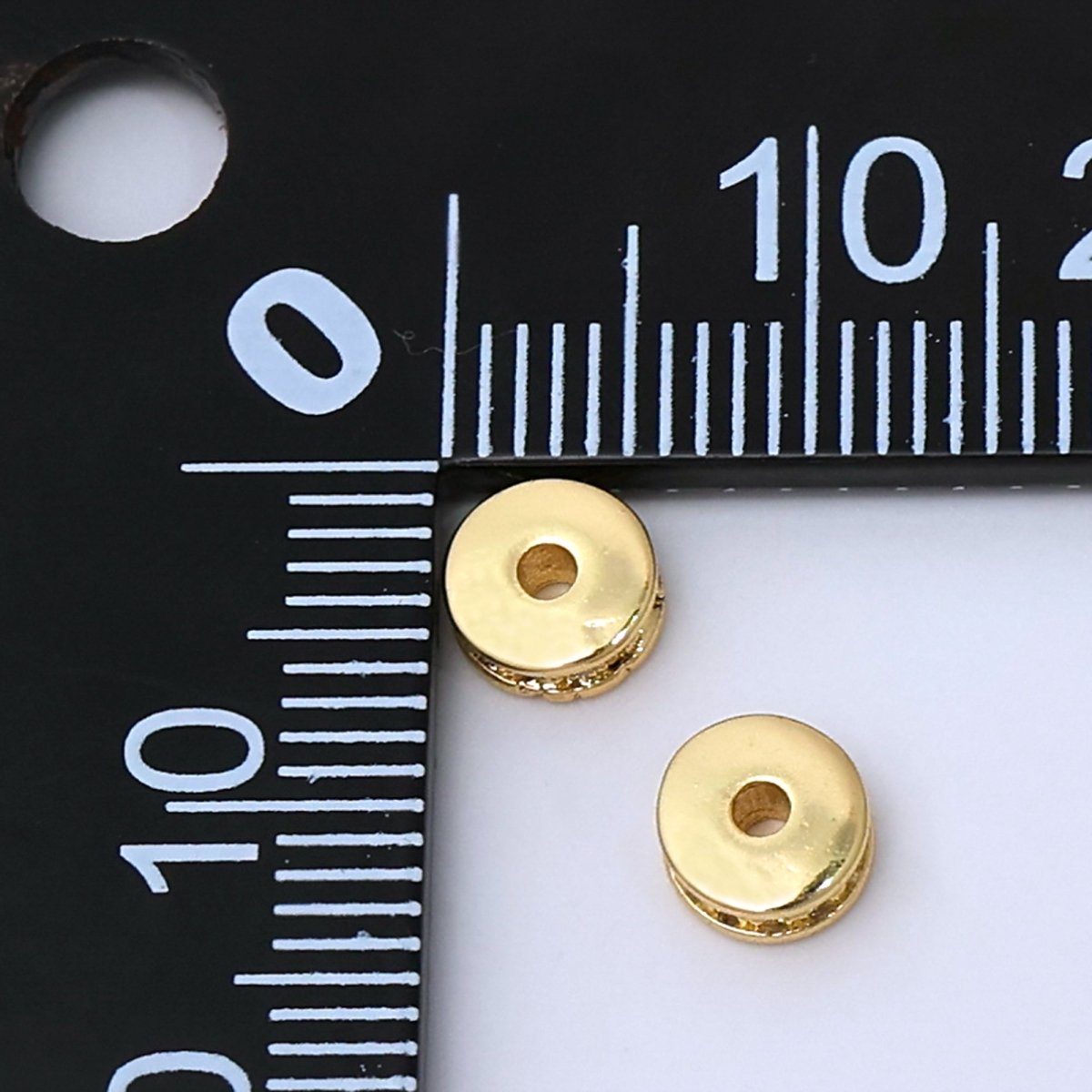 24K Gold Filled 3mm Micro Paved CZ Rhondelle Bead | B212