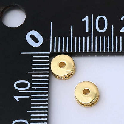 24K Gold Filled 3mm Micro Paved CZ Rhondelle Bead | B212