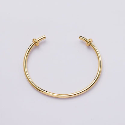 24K Gold Filled 3mm Minimalist Classic Cuff Slide Bracelet | WA-04259