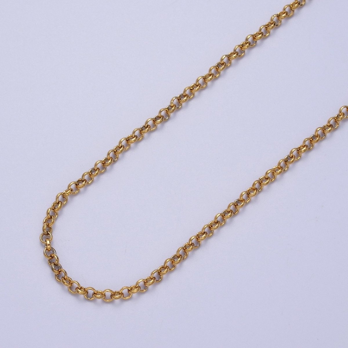 24K Gold Filled 3mm Round Rolo Unfinished Chain in Gold &amp; Silver | ROLL-881, ROLL-882 Clearance Pricing