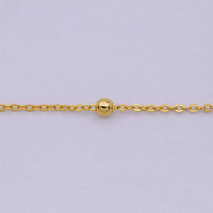 24K Gold Filled 3mm Satellite Bead Cable 20 Inch Layering Chain Necklace | WA-2155 Clearance Pricing