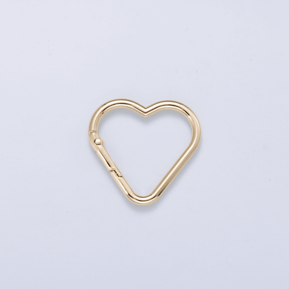 24K Gold Filled 40mm Minimalist Heart Push Gate Findings | Findings-00412
