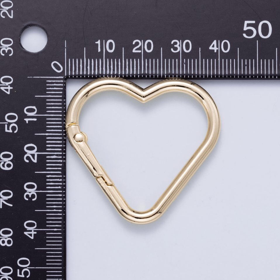 24K Gold Filled 40mm Minimalist Heart Push Gate Findings | Findings-00412