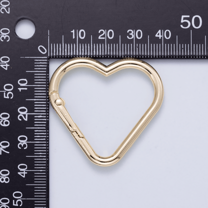 24K Gold Filled 40mm Minimalist Heart Push Gate Findings | Findings-00412