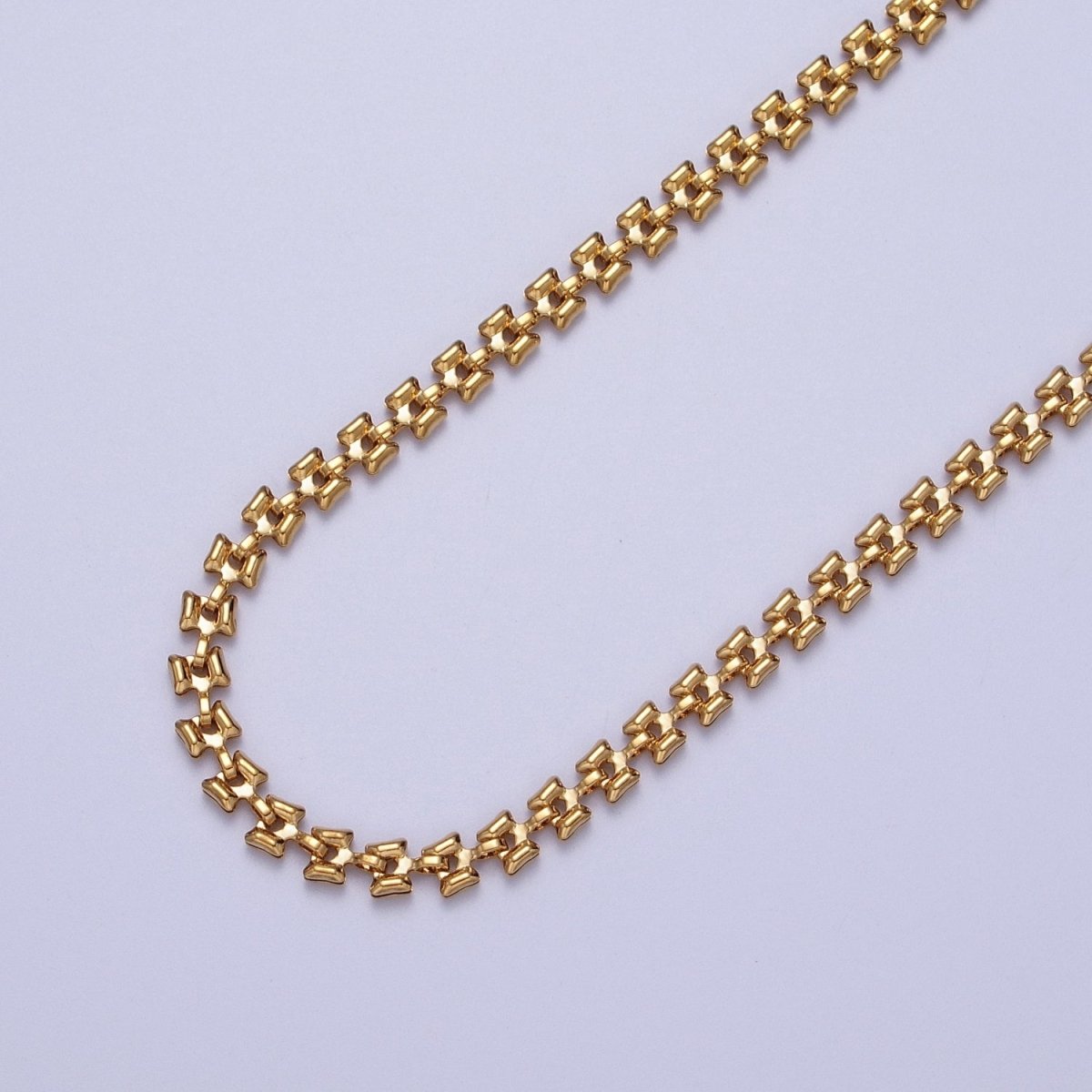 24K Gold Filled 4.2mm Designed Boxy Gold, Silver Unfinished Chain | ROLL-879, ROLL-880 Clearance Pricing