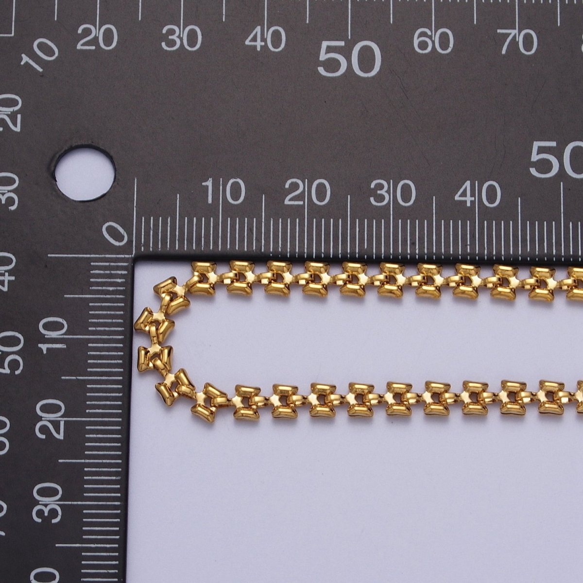 24K Gold Filled 4.2mm Designed Boxy Gold, Silver Unfinished Chain | ROLL-879, ROLL-880 Clearance Pricing