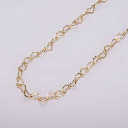 24K Gold Filled 4.4mm Heart Cable Link Chain Unfinished Chain For Jewelry Making | ROLL-1386