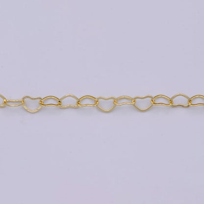 OS 24K Gold Filled 4.4X3.5mm Heart Designed Chain, Unfinished Chain For Necklace Bracelet Anklet Component | ROLL-130 ROLL-574