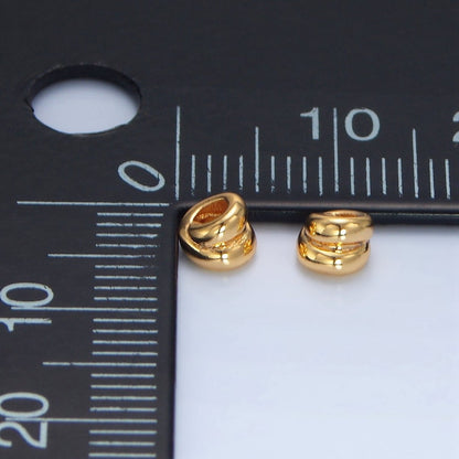24K Gold Filled 4.5mm Double Band Minimalist Bead | B560