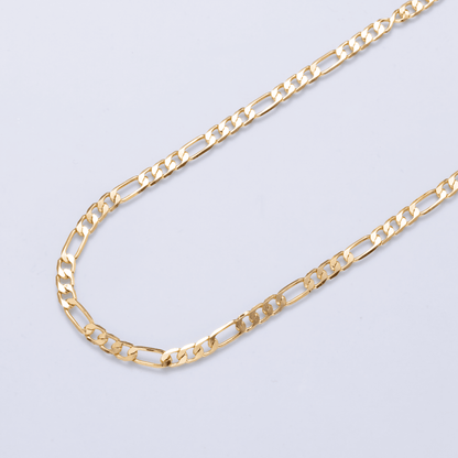24K Gold Filled 4.5mm Minimalist Figaro Unfinished Chain by Yard | Roll-01870