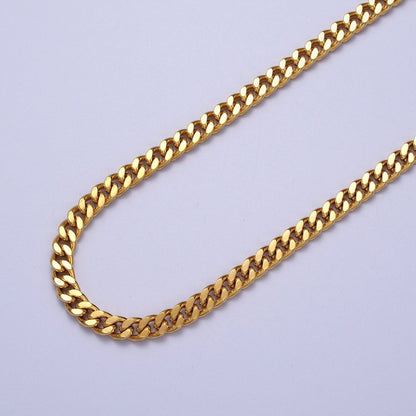 24K Gold Filled 4.6mm Concave Flat Cuban Curb Unfinished Gold, Silver Chain | ROLL-909, ROLL-910 Clearance Pricing