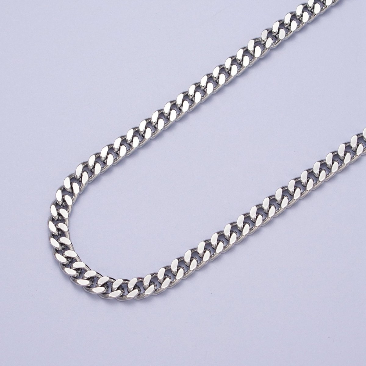 24K Gold Filled 4.6mm Concave Flat Cuban Curb Unfinished Gold, Silver Chain | ROLL-909, ROLL-910 Clearance Pricing