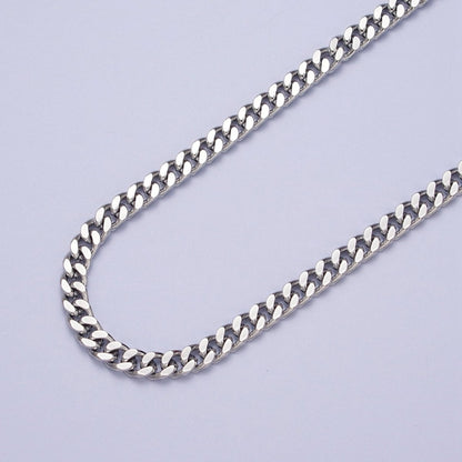 24K Gold Filled 4.6mm Concave Flat Cuban Curb Unfinished Gold, Silver Chain | ROLL-909, ROLL-910 Clearance Pricing