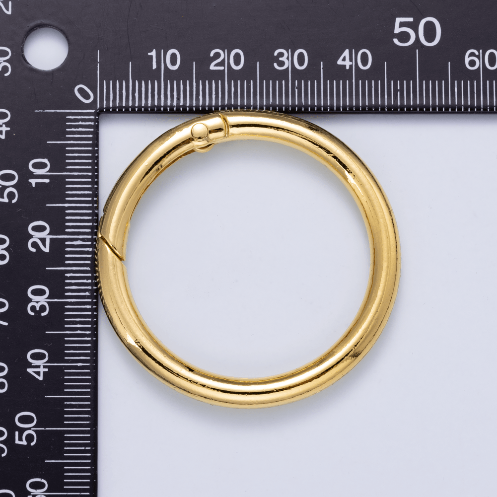 24K Gold Filled 47mm Minimalist Circle Round Push Gate Findings | Findings-00414