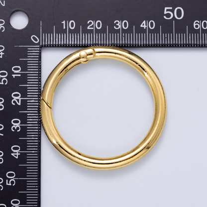 24K Gold Filled 47mm Minimalist Circle Round Push Gate Findings | Findings-00414