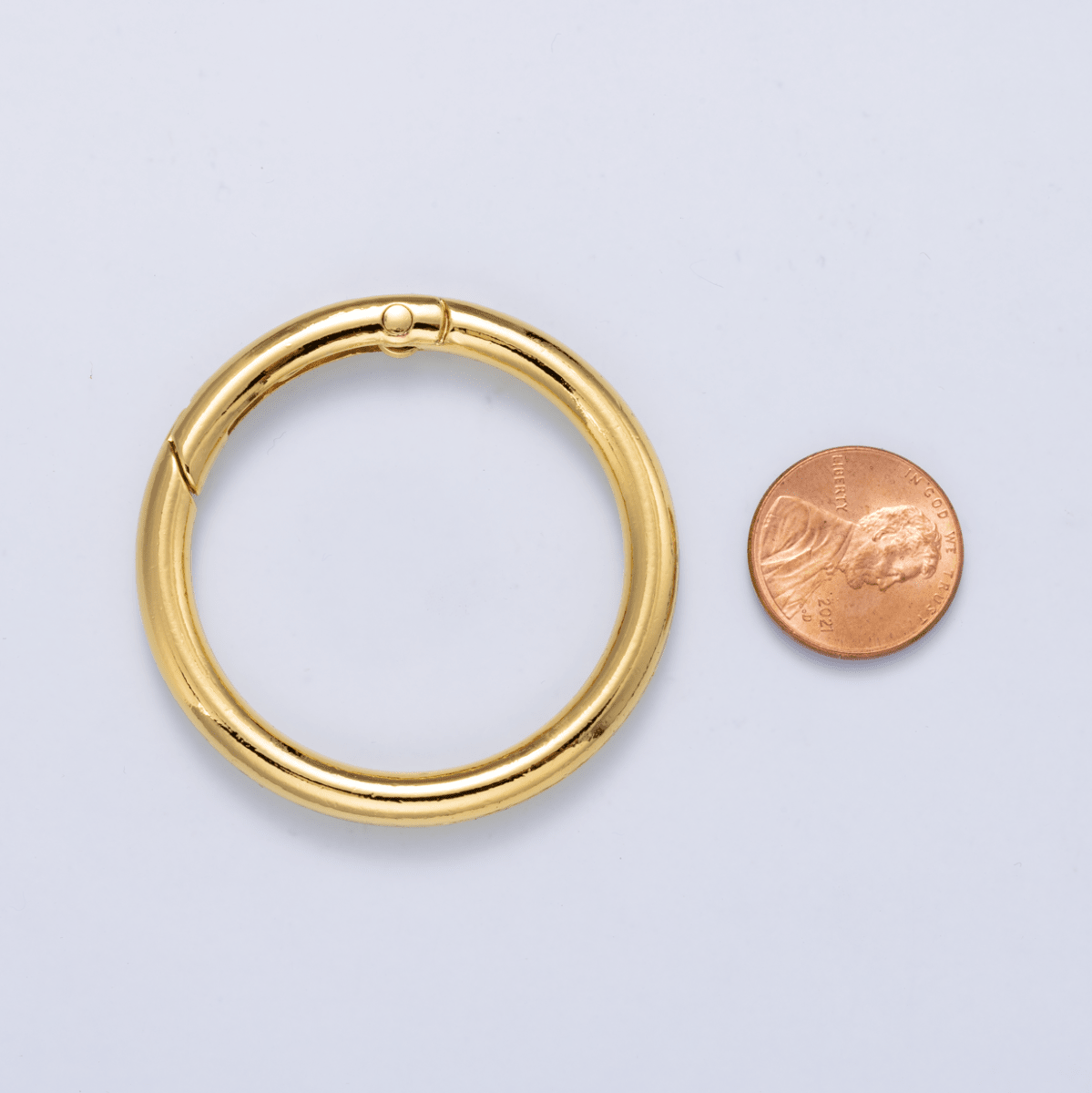 24K Gold Filled 47mm Minimalist Circle Round Push Gate Findings | Findings-00414