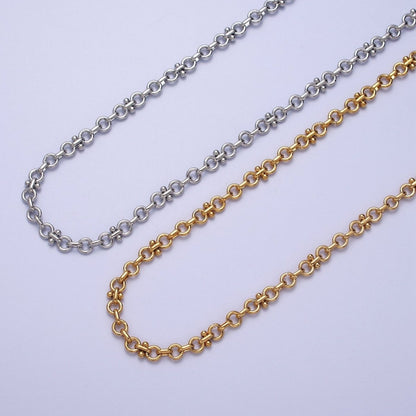 24K Gold Filled 4.8mm Double Rolo Designed Statement Unfinished Chain in Gold &amp; Silver | ROLL-895, ROLL-896 Clearance Pricing