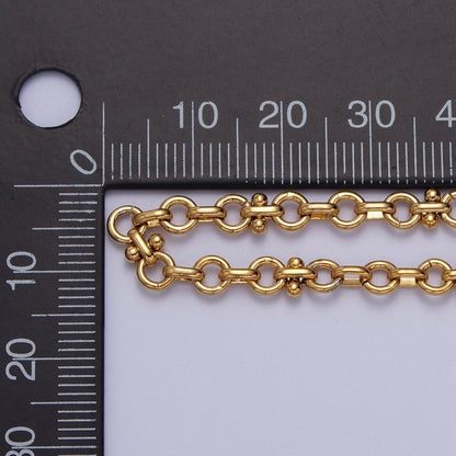 24K Gold Filled 4.8mm Double Rolo Designed Statement Unfinished Chain in Gold &amp; Silver | ROLL-895, ROLL-896 Clearance Pricing