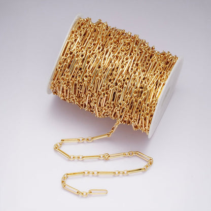 24K Gold Filled 4.8mm Minimalist Cable Paperclip Unfinished Chain by Yard | Roll-01858