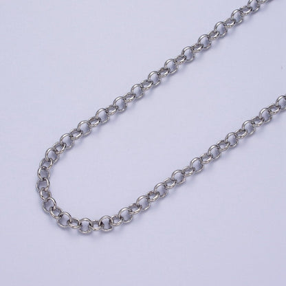 24K Gold Filled 4.8mm Round Rolo Unfinished Chain in Gold &amp; Silver | ROLL-883, ROLL-884 Clearance Pricing