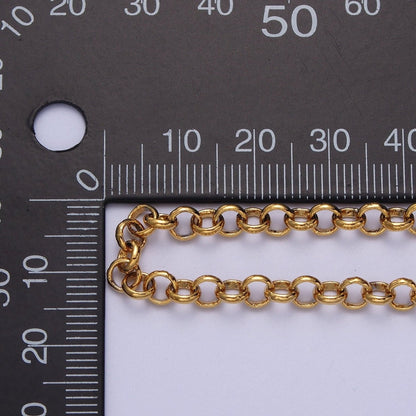 24K Gold Filled 4.8mm Round Rolo Unfinished Chain in Gold &amp; Silver | ROLL-883, ROLL-884 Clearance Pricing
