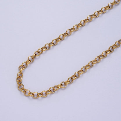 24K Gold Filled 4.8mm Round Rolo Unfinished Chain in Gold &amp; Silver | ROLL-883, ROLL-884 Clearance Pricing