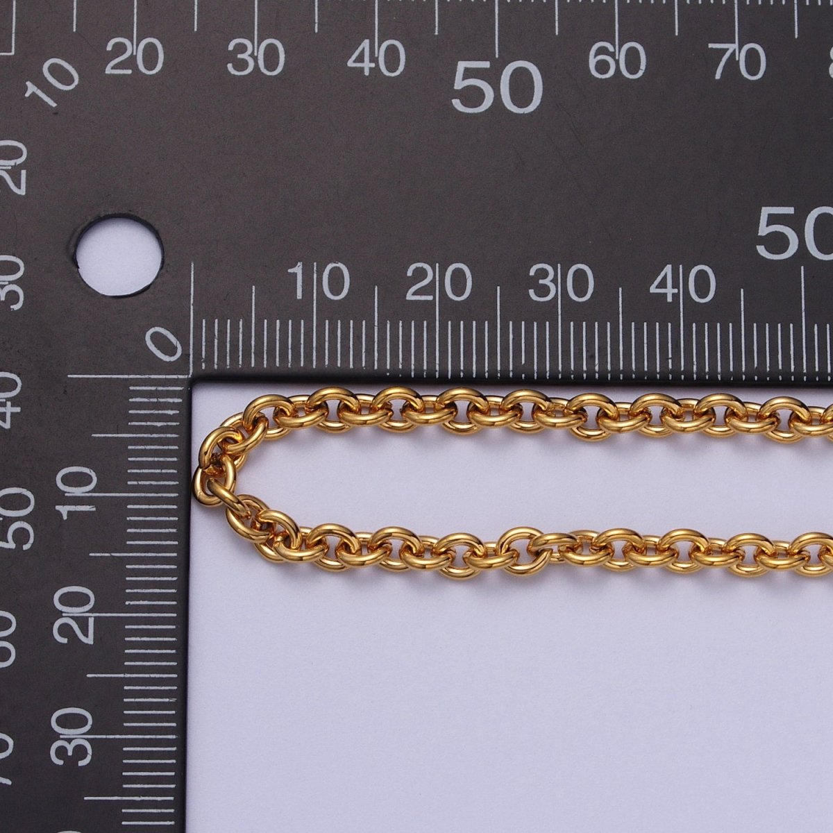 24K Gold Filled 4mm Cable Rolo Unfinished Chain in Gold &amp; Silver | ROLL-990, ROLL-991 Clearance Pricing
